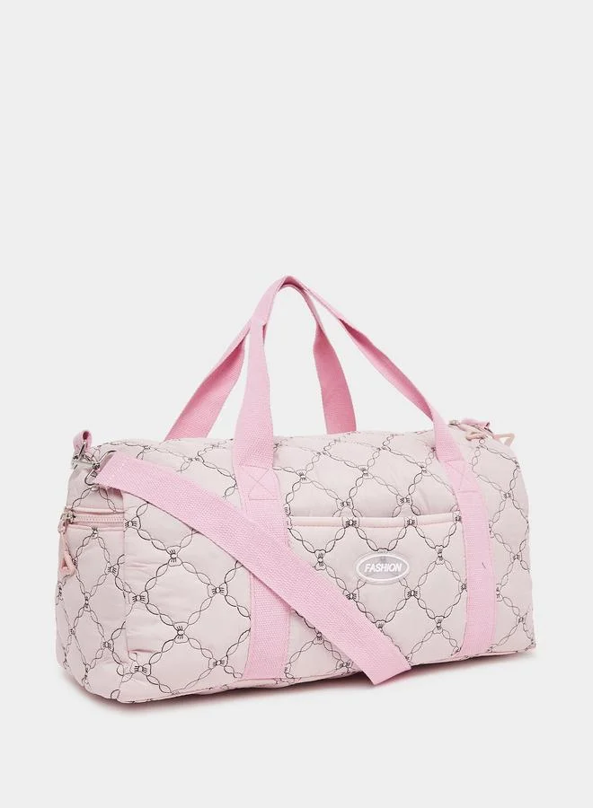 Women's Stitch Pattern Gym Bag Pink