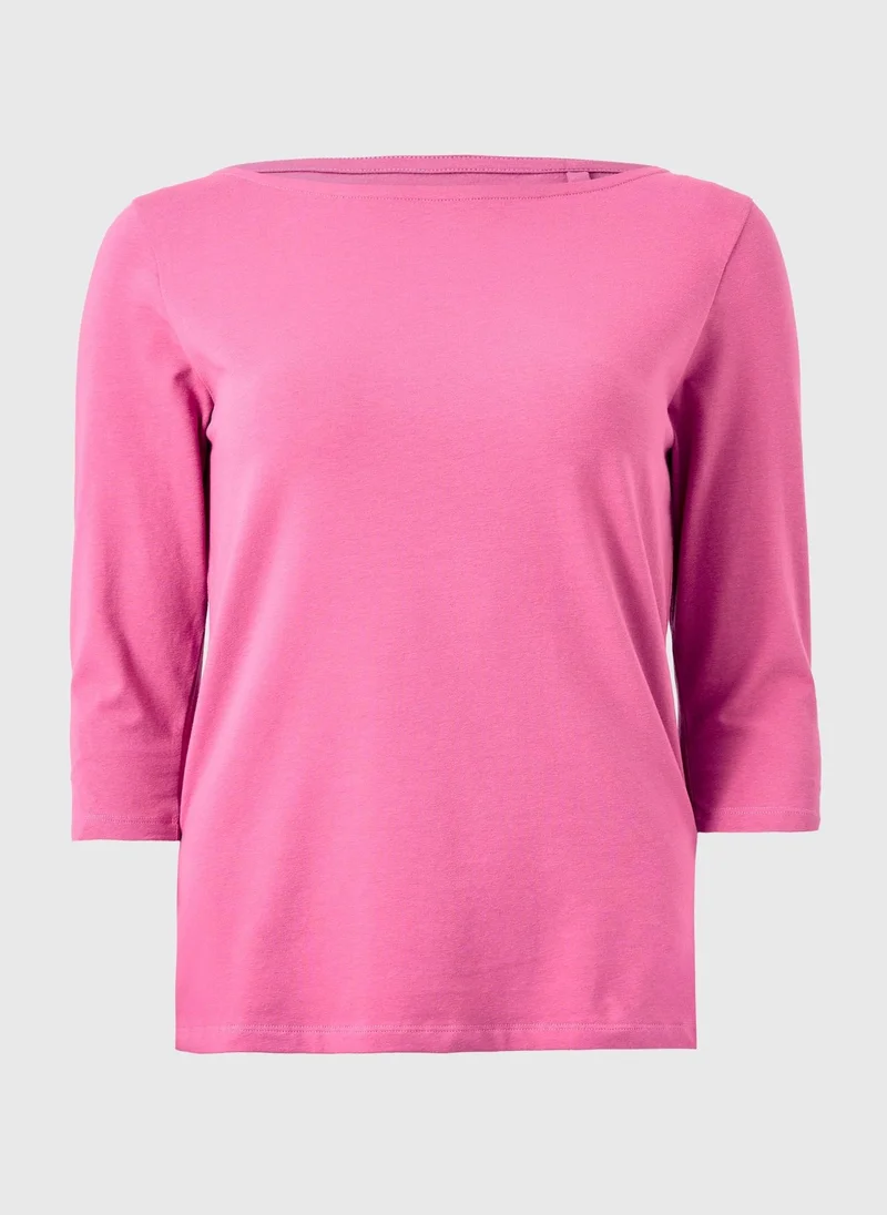 Fitted 3/4 Sleeve Top Pink
