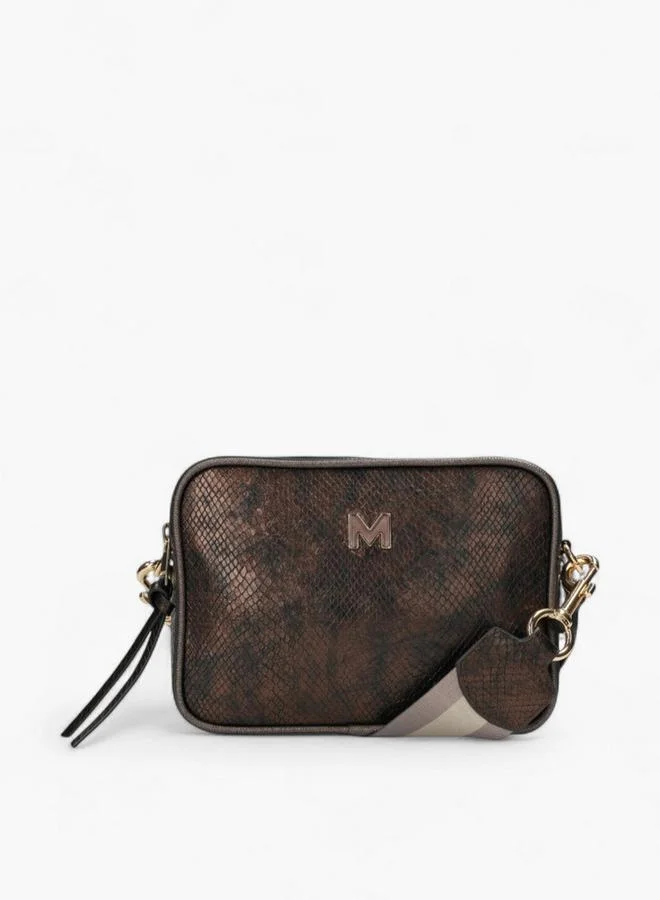 Textured Striped Strap Crossbody Bag