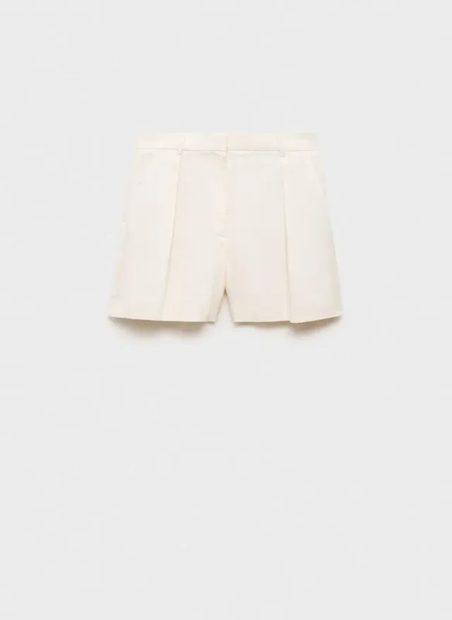 White Viscose Blend High-Rise Bermuda Shorts for Women – image 5