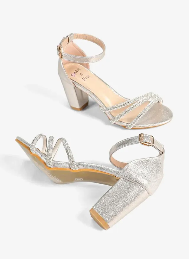 Sneak-a-Peek Embellished Block Heel Sandals – image 6