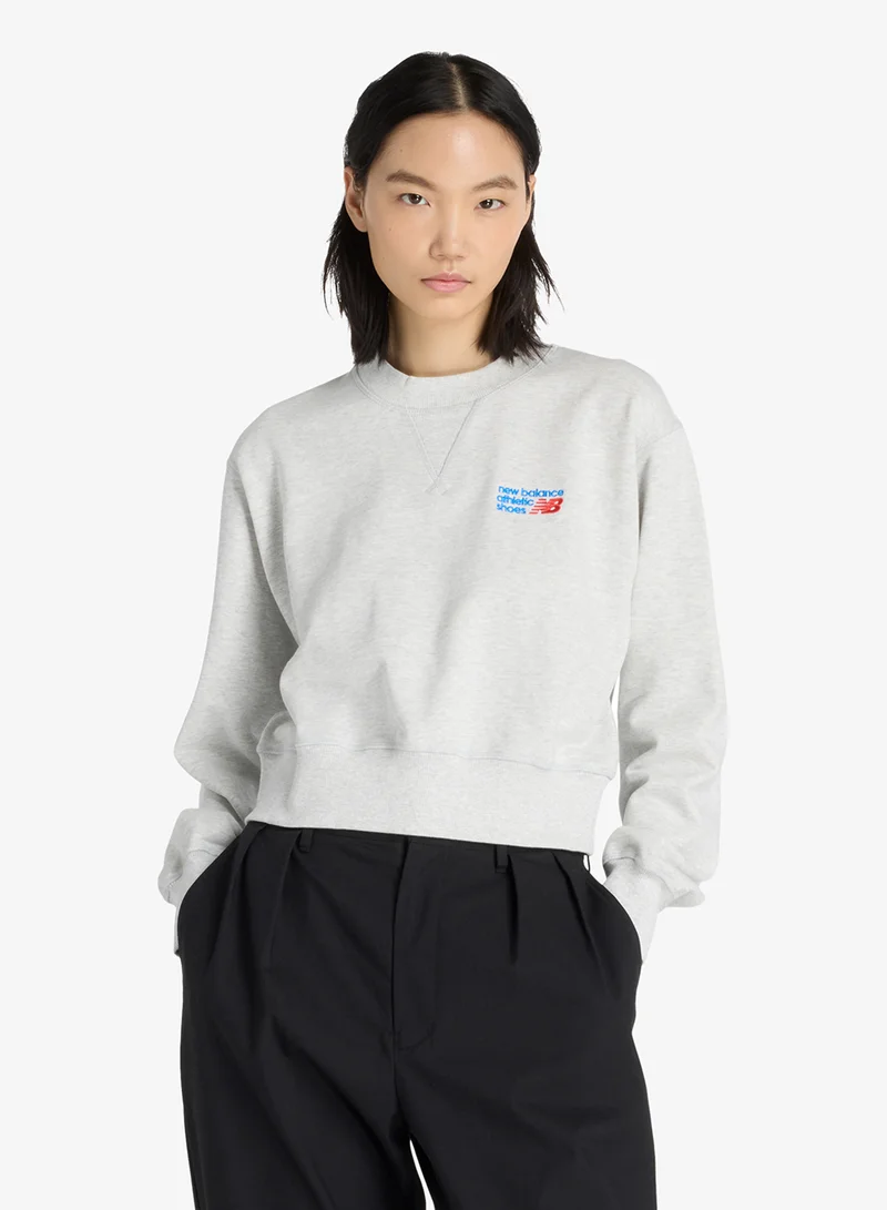 Athletics Premium Logo Relaxed Sweatshirt Light Steel Blue