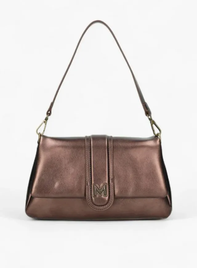 Solid Grab Handle Shoulder Bag