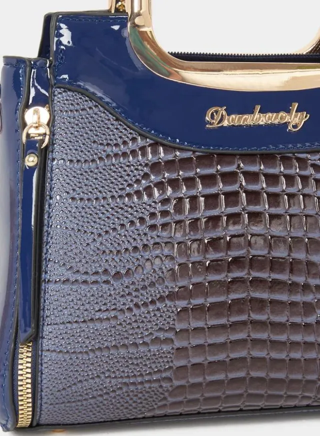Styli Croc Skin Dual Handle Handbag – image 4