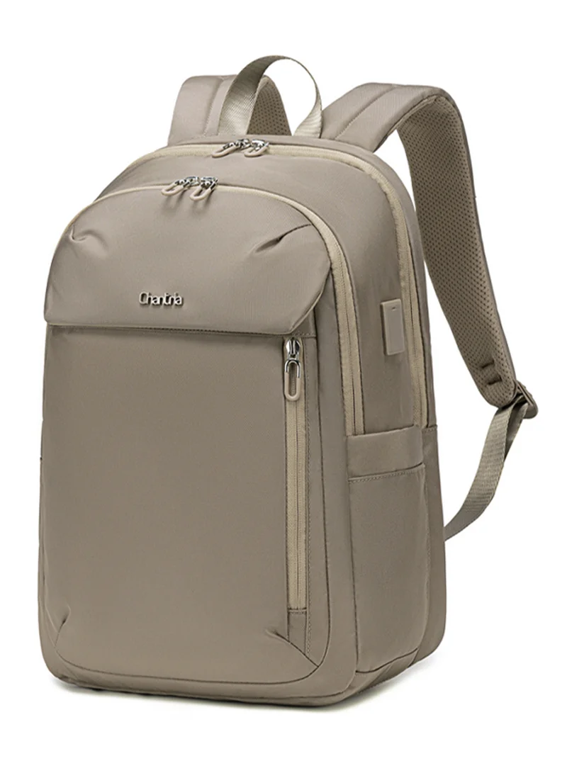 Lightweight Women’s Anti-Theft Laptop Backpack with USB Port - Khaki
