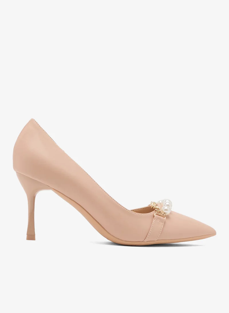 Pearl High Heel Pumps Pale Beige