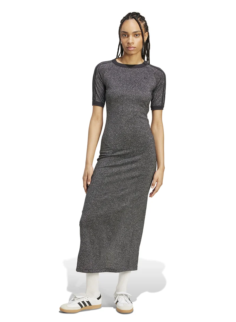Adicolor 3-Stripe Holiday Glitter Dress Gray