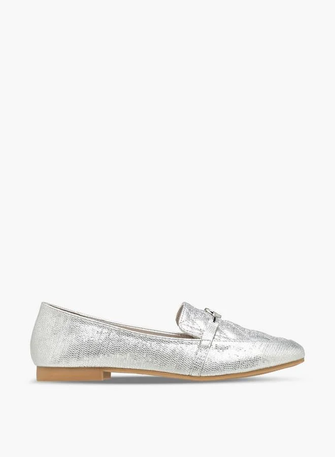 Women's Quilted Loafers Silver