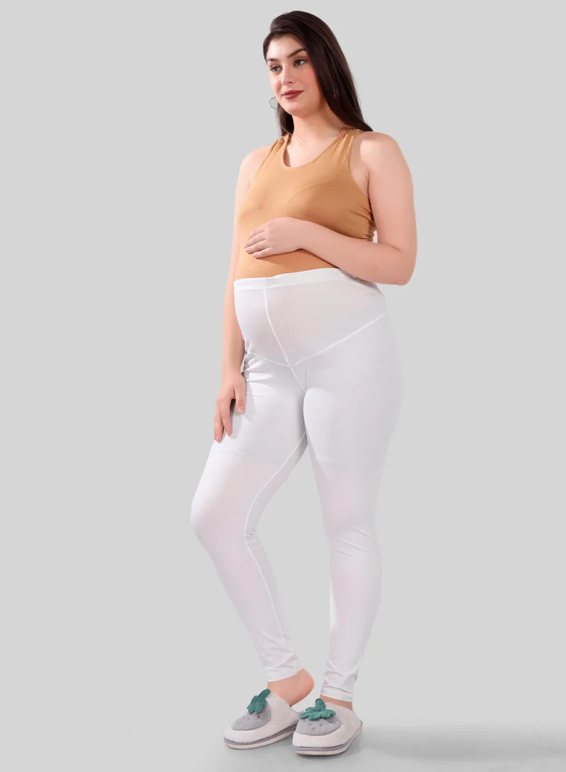 TUMMY Maternity Leggings White