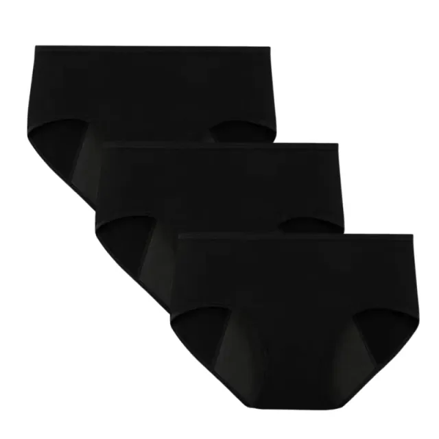 3-Pack Heavy Flow Reusable Period Panties Black