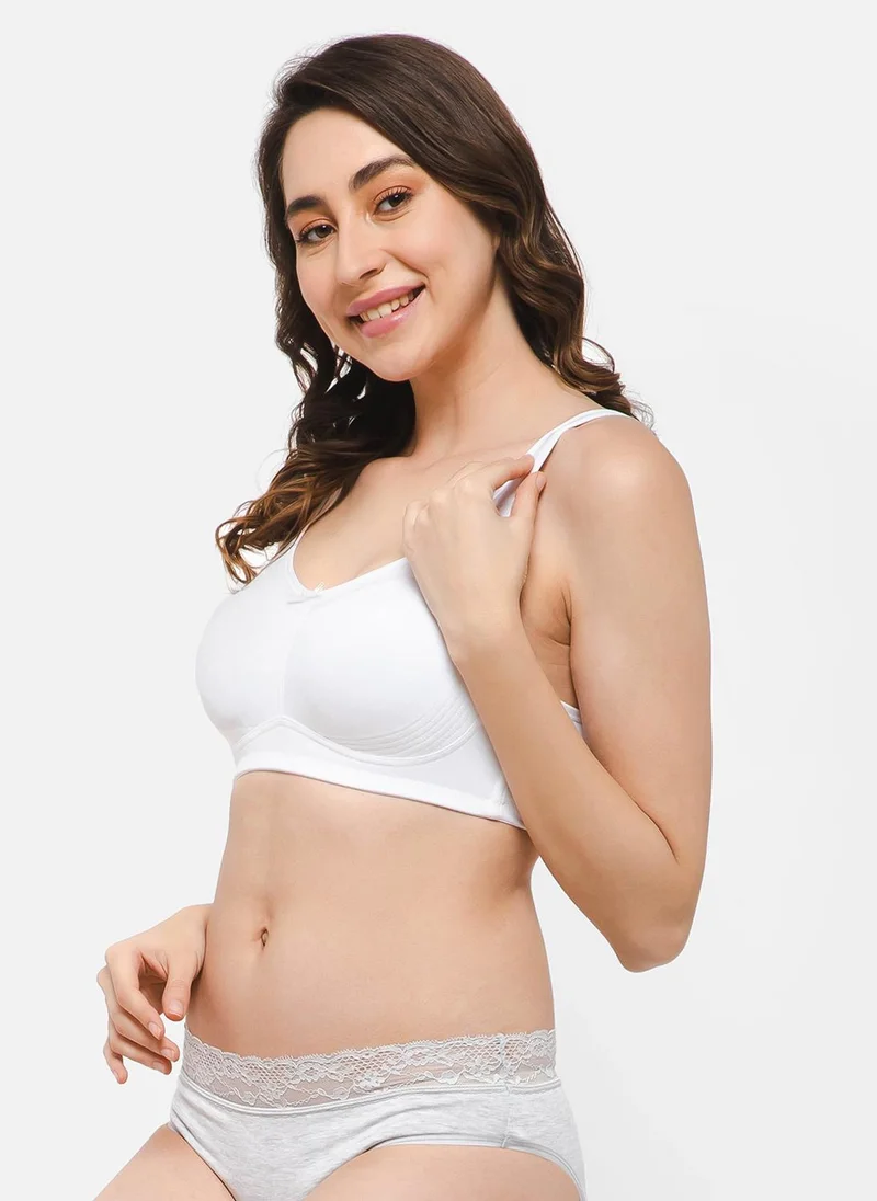 Clovia Non-Padded Non-Wired Full Figure Cotton Bra White