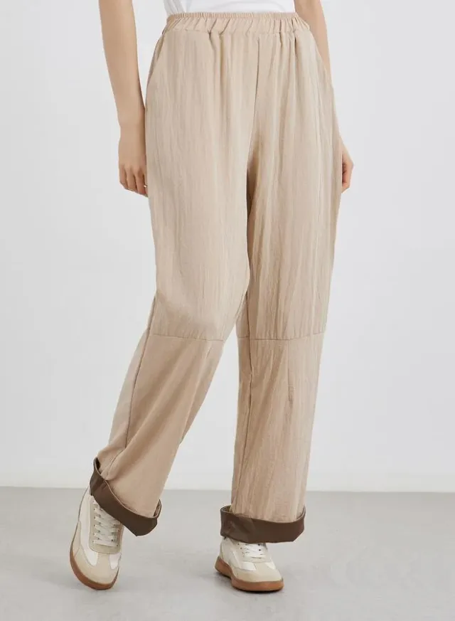 Contrast Hem Paneled Pants – image 3