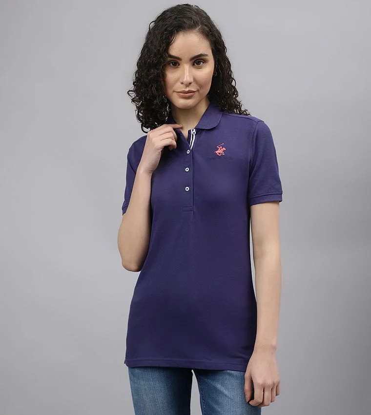 Beverly Hills Polo Club Pretty Twist Polo Dark Slate Blue