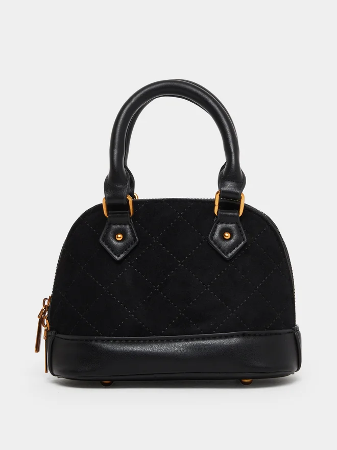 Quilted Dome Handbag Black