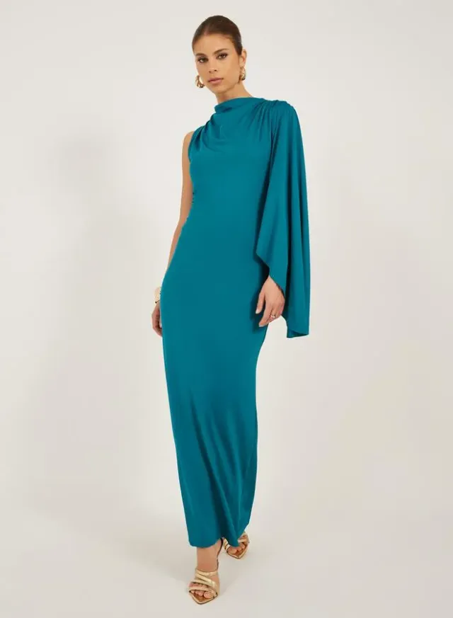 Asymmetric Gown Teal – image 2