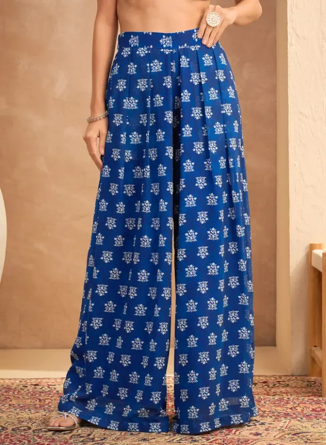 Women's Floral Print Anarkali Kurta and Palazzo Set – image 7