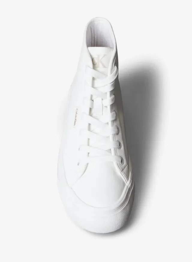 White Leather High-Top Platform Lace-Up Sneakers for Women – image 5