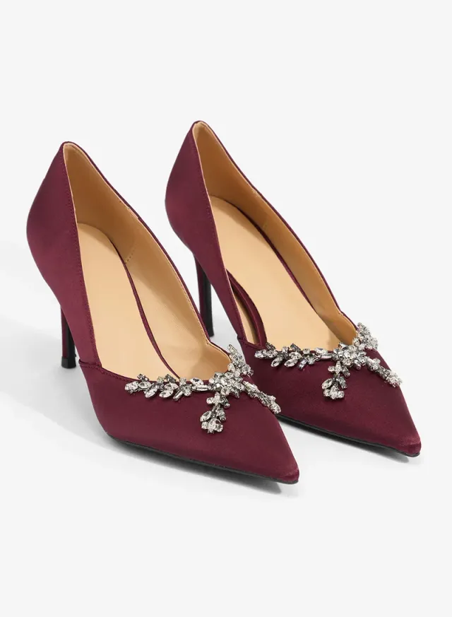 Diamanté Bow Mid-Heel Pumps – image 4