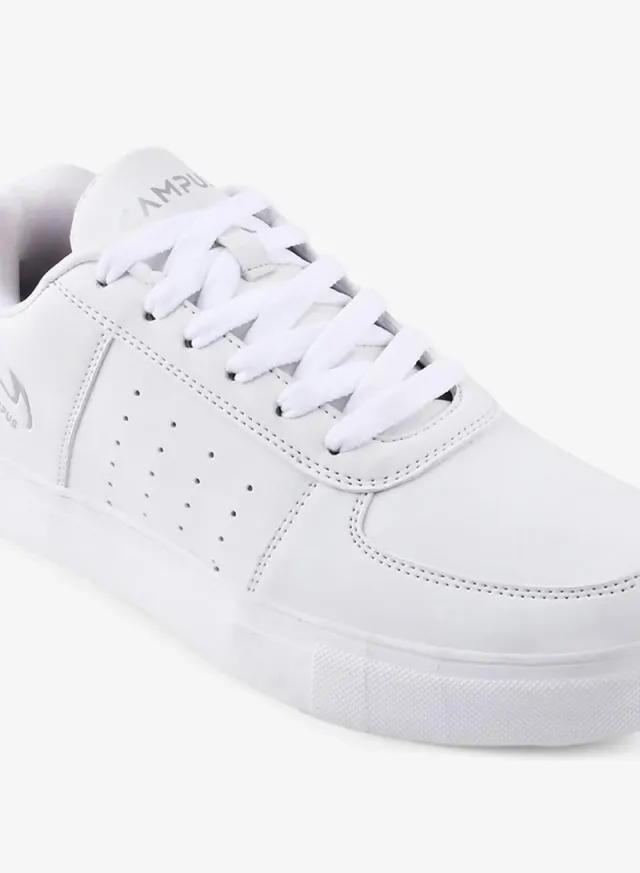 Men’s White Low Top Sneakers – Sleek Solid Color Shoes with Modern Minimalist Appeal – image 5