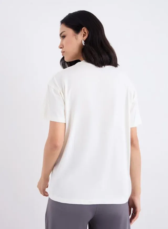 Styli Embroidered Slogan Boxy T-Shirt – image 5