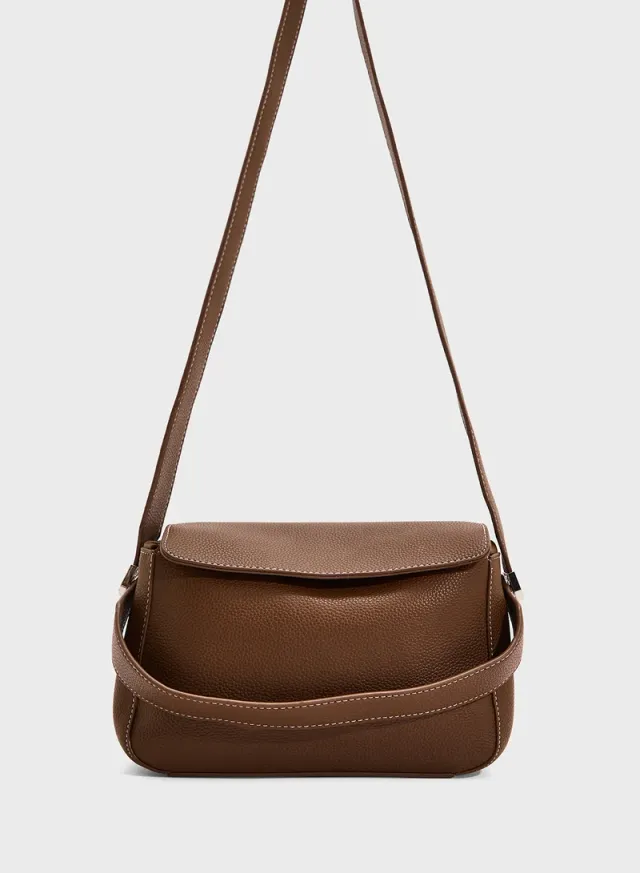 Flap Crossbody Bag Brown