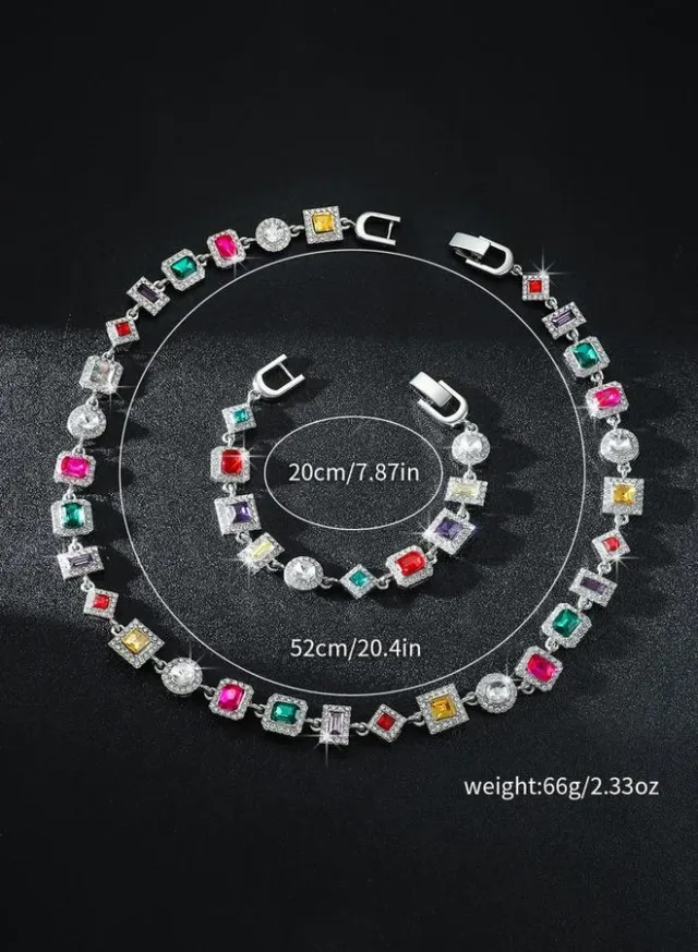 Geometric Necklace and Bracelet Set – image 2