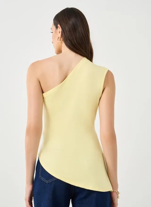 One-Shoulder Skinny Fit Solid Top – image 4
