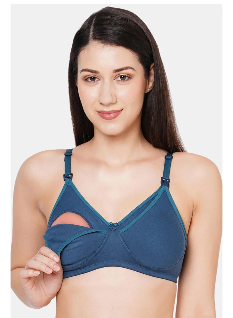 TUMMY Cotton Maternity & Nursing Bra Steel Blue