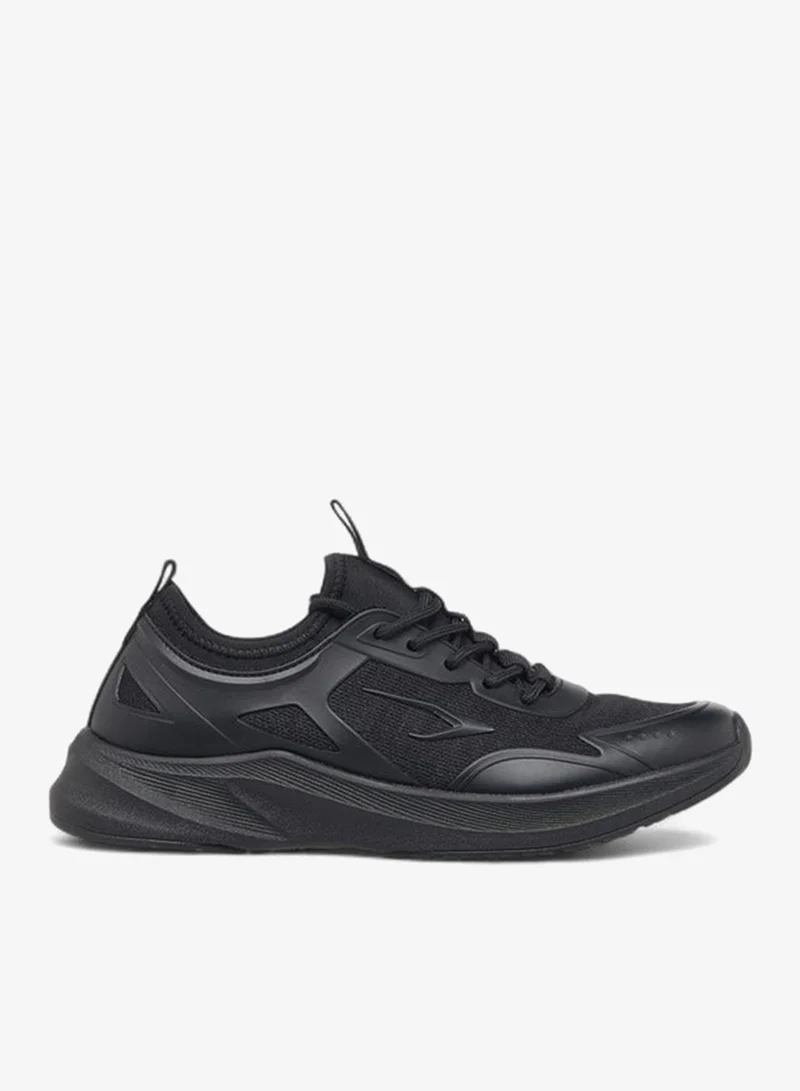 Women's Panelled Lace-Up Sports Shoes Black