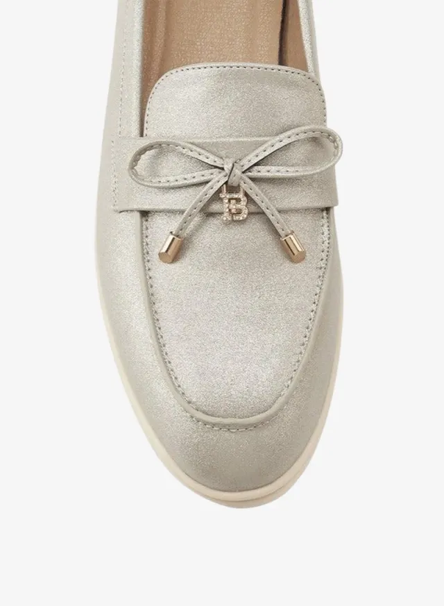 Women's Slip-On Loafers with Bow Accent - Flat Heel, Round Toe – image 4