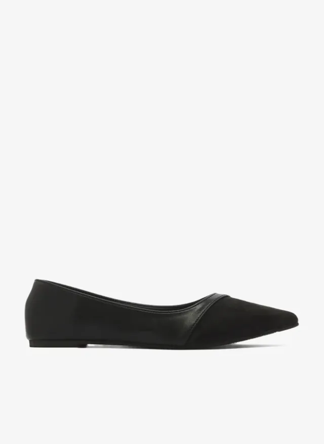 Two-Tone Suede Ballet Flats