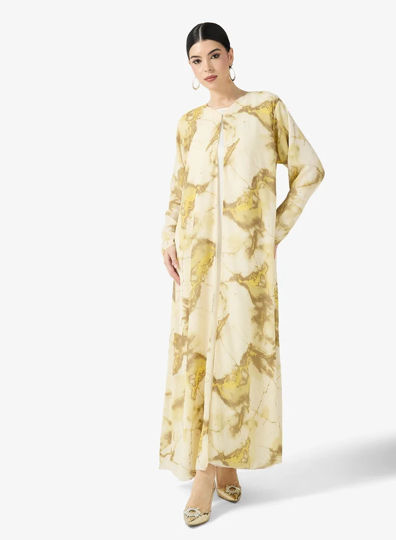Printed Abaya Set