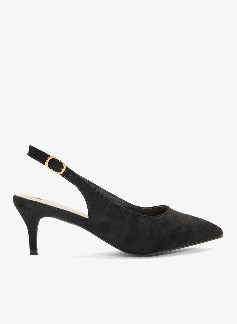 Slingback Low Heel Pumps Black