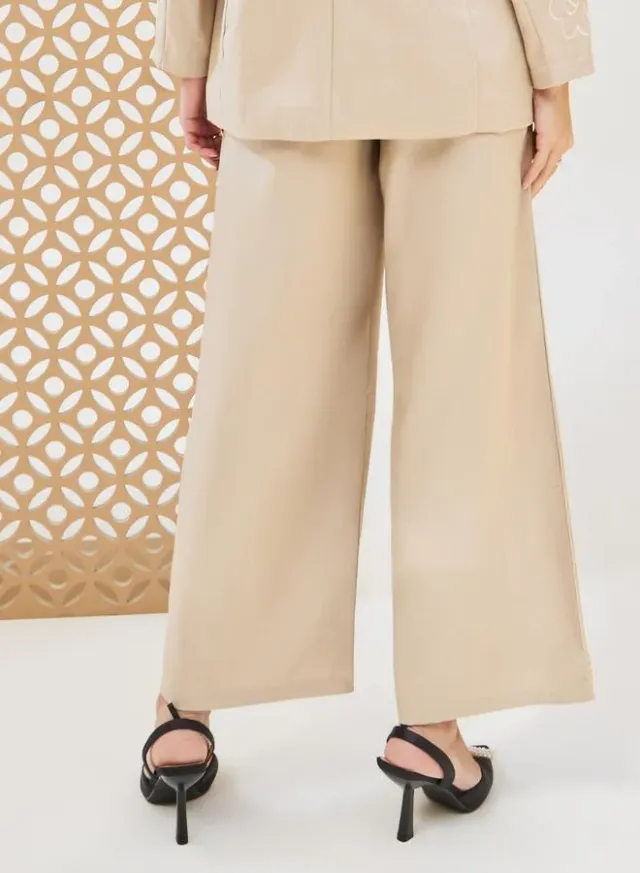 Embroidered Tailored Wide Leg Pants – image 4