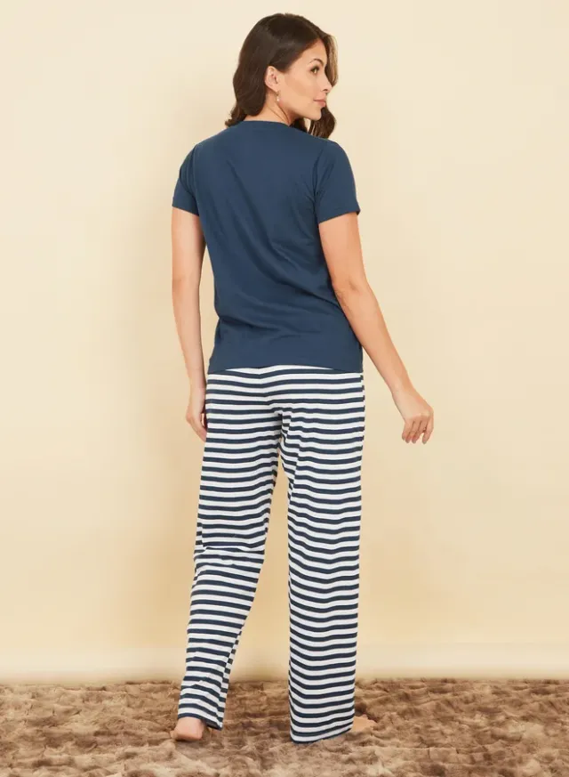 Styli Cotton Striped T-Shirt & Pyjama Set – image 6