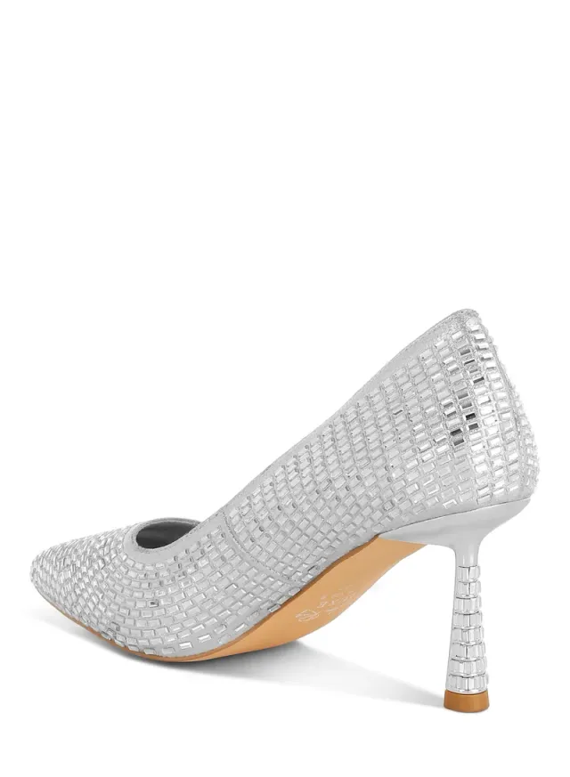 Rhinestone Embellished Pumps Black – image 3