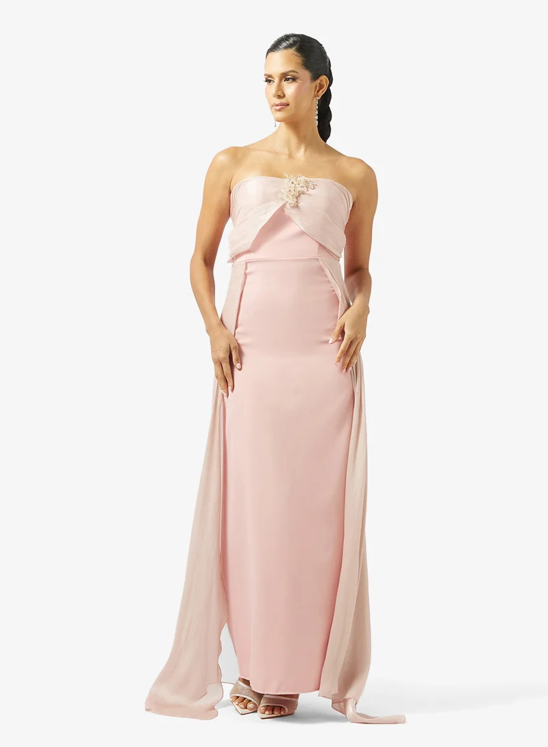 Bandeau Evening Gown with Train