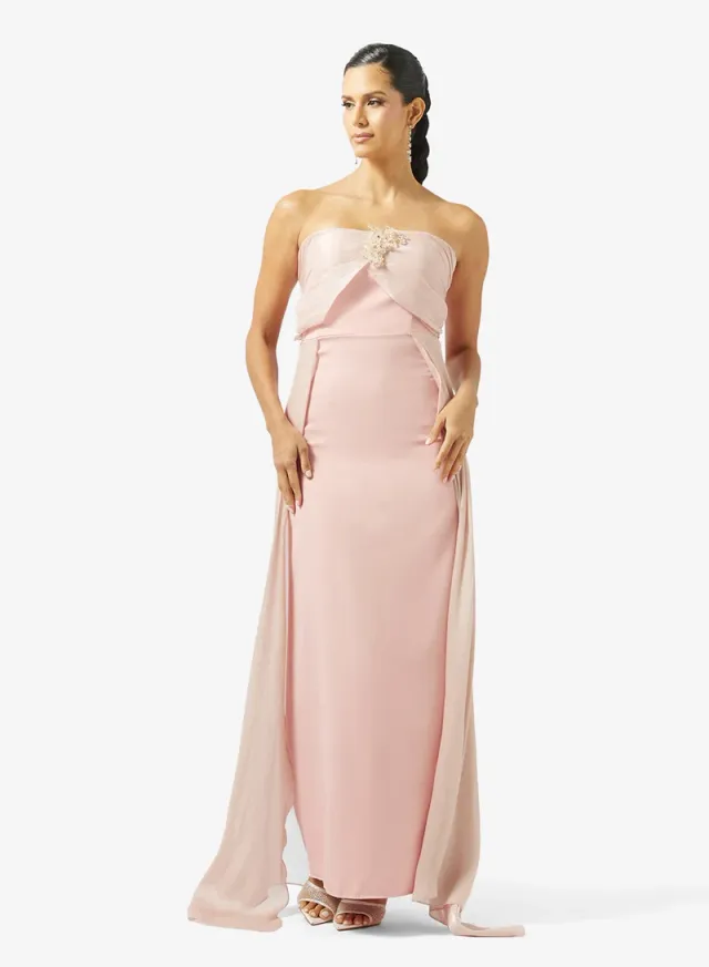 Bandeau Evening Gown with Train