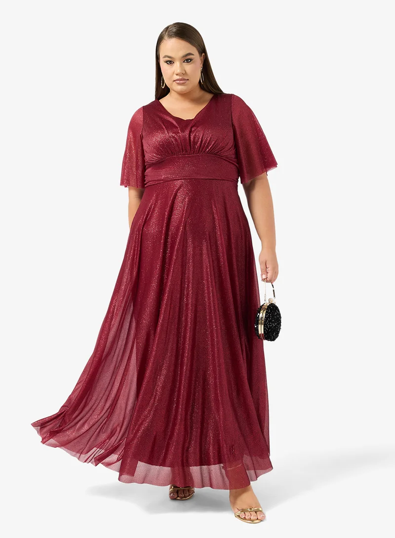 Plus Size Shimmer A-Line Dress