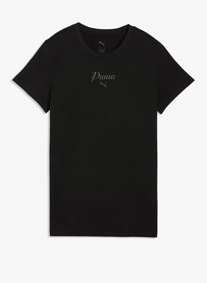 Essential Script T-Shirt Black