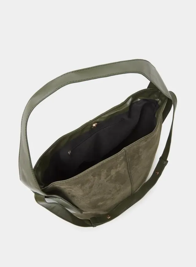 Styli Olive Suede Look Hobo Bag – image 4