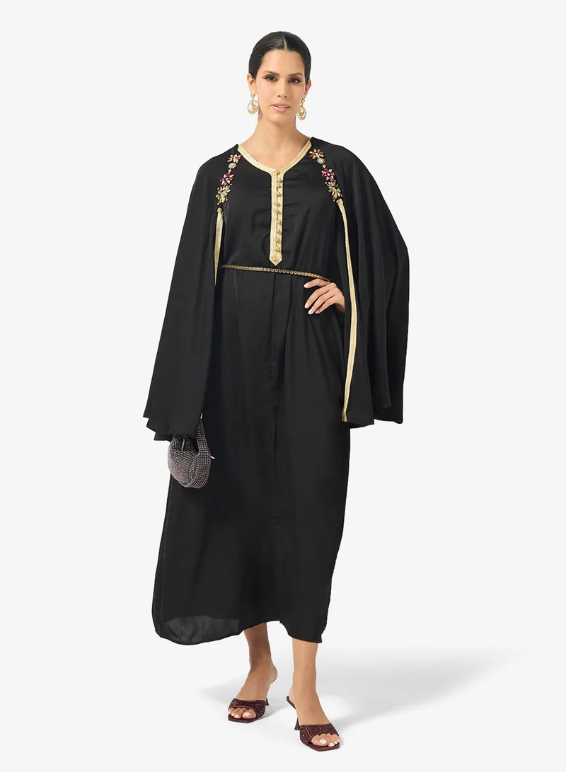 Embroidered A-Line Dress