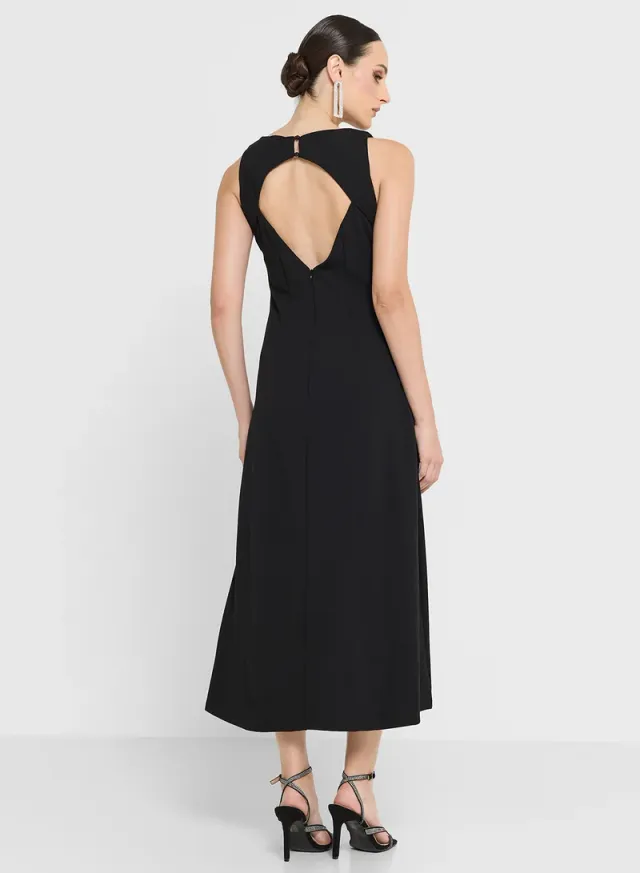 Black Embellished Fit & Flare Midi Dress – image 3