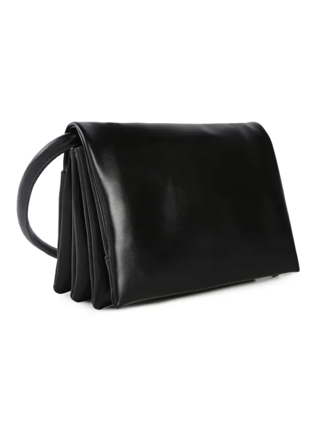 Black PU Leather Trifold Wristlet Handbag with Magnetic Snap Closure – image 2