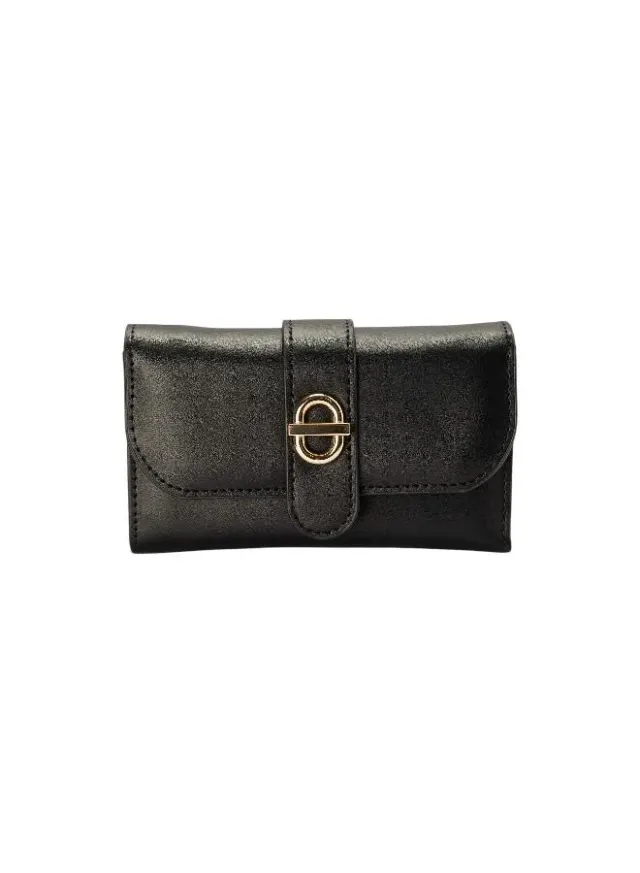 Structured Flap Wallet Black