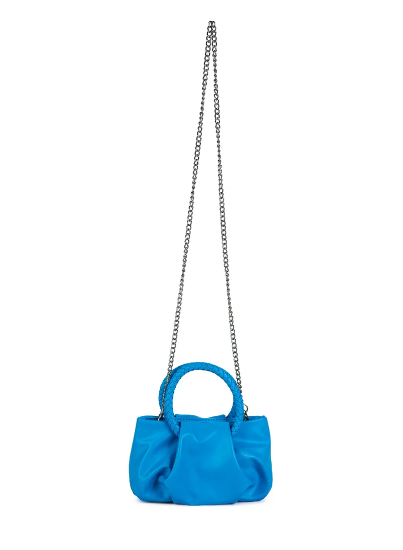 Soft Faux Leather Handbag Blue