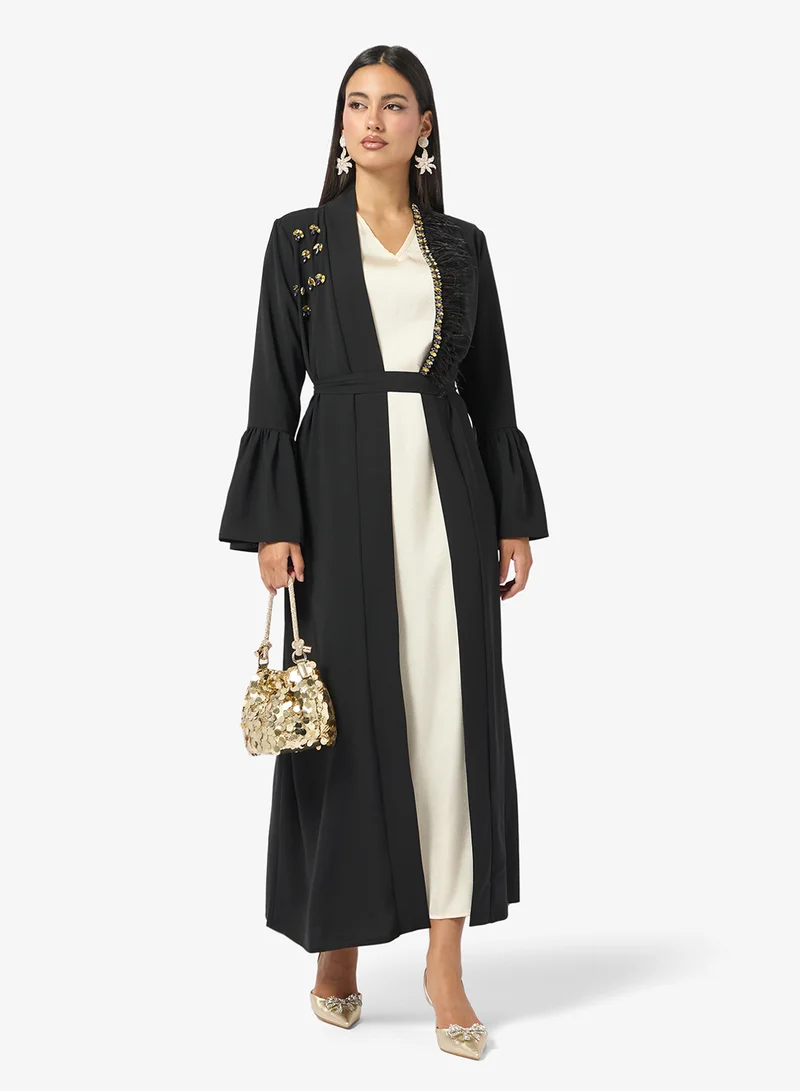 Elegant Embroidered Abaya Black