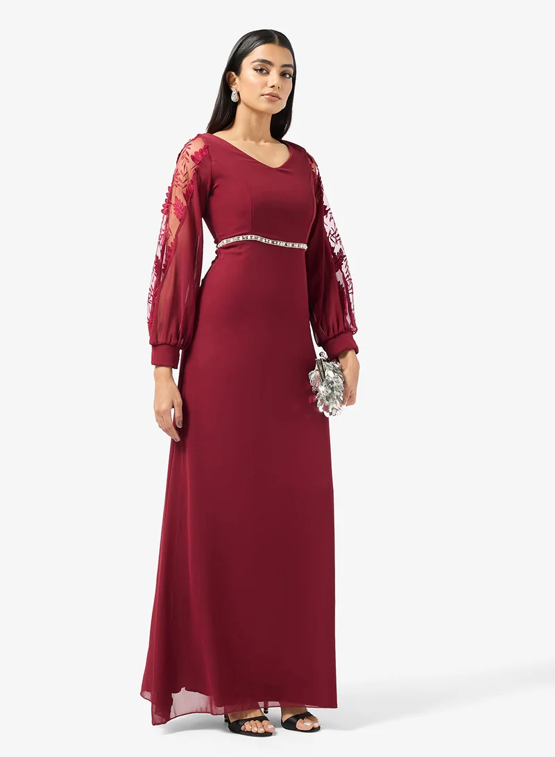Embellished Puff Sleeve Dress