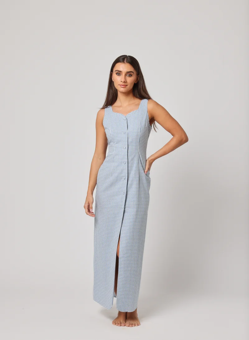 Gingham Button-Down Dress