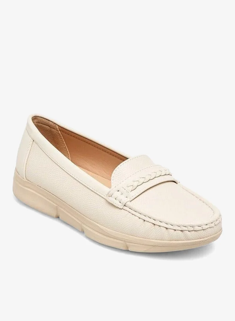 Women's Monogram Braid Detail Loafers Beige